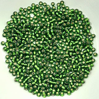 Miyuki Seed Beads Size 8 Silver Lined Olive 7.5gm Bag