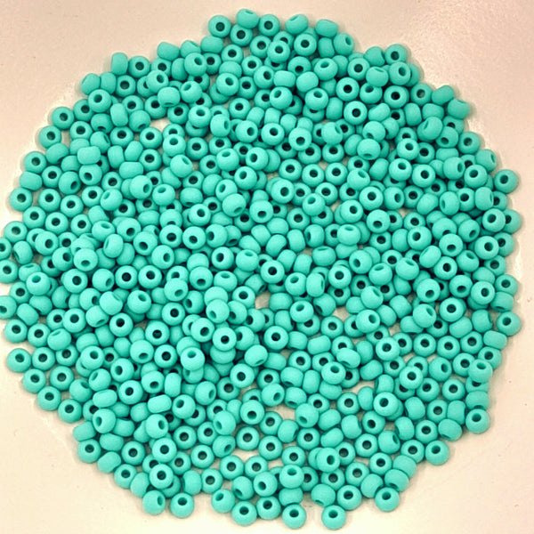 Japanese Seed Beads Size 8 Matte Green Turquoise 7.5gm Bag