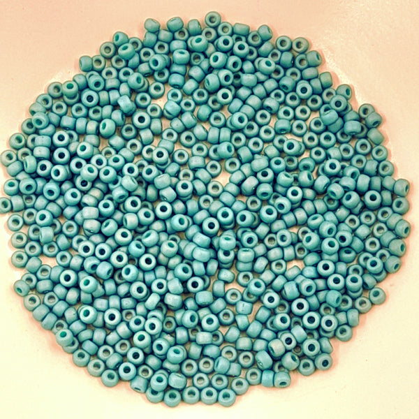 Miyuki Seed Beads Size 8 Matte Opaque Glaze Peacock AB 7.5gm Bag