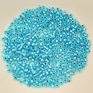 Miyuki Seed Beads Size 8 Silver Lined Aqua AB 7.5gm Bag