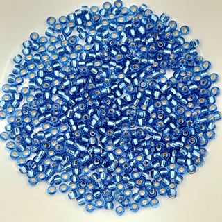 Miyuki Seed Beads Size 8 Silver Lined Dark Cornflower Blue 7.5gm Bag