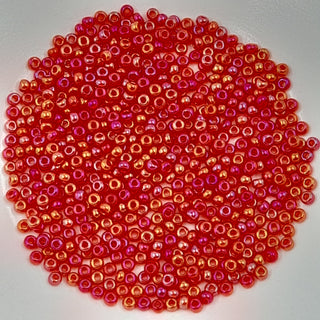 Japanese Seed Beads Size 8 Light Ruby AB 7.5gm Bag