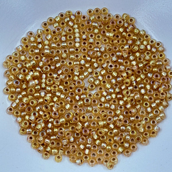 Miyuki Seed Beads Size 8 Silver Lined Gold AB 7.5gm Bag