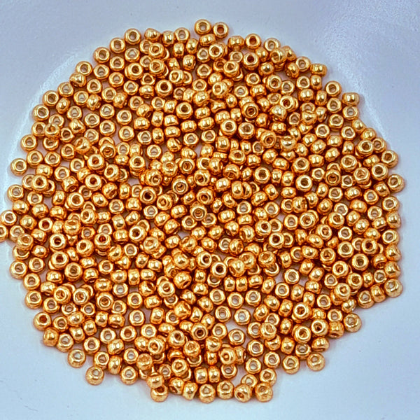 Miyuki Seed Beads Size 8 Galvanised Yellow Gold 7.5gm Bag