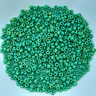 Miyuki Seed Beads Size 8 Matte Opaque Green AB 7.5gm Bag