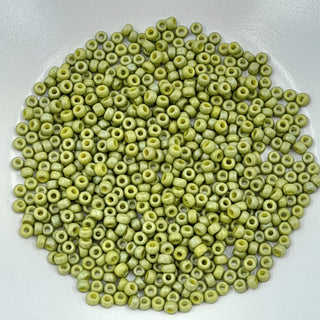 Miyuki Seed Beads Size 8 Matte Opaque Glaze Olive AB 7.5gm Bag