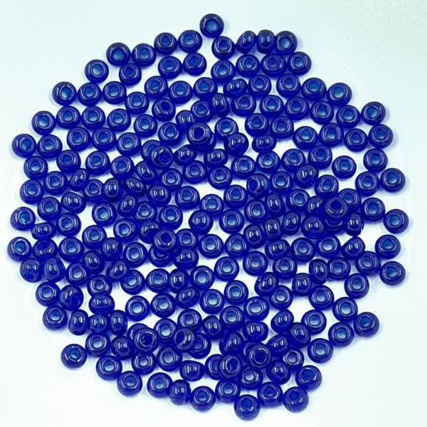 Japanese Seed Beads Size 6 Transparent Dark Sapphire 7.5gm Bag