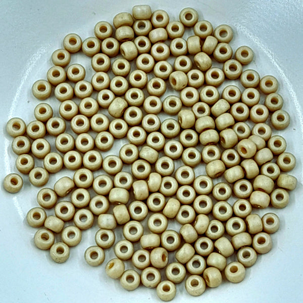 Miyuki Seed Beads Size 6 Opaque Matte Glazed Ivory AB 7.5gm Bag