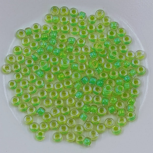 Miyuki Seed Beads Size 6 Light Green Lined Crystal 7.5gm Bag