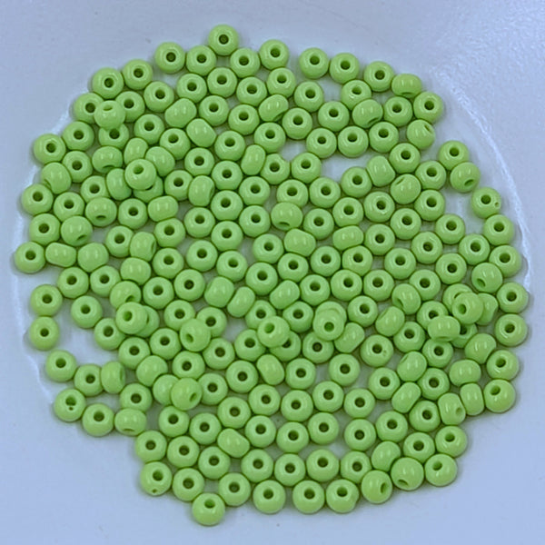 Japanese Seed Beads Size 6 Opaque Lime 7.5gm Bag