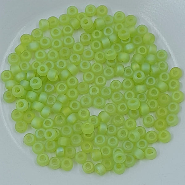 Miyuki Seed Beads Size 6 Matte Transparent Chartreuse AB 7.5gm Bag