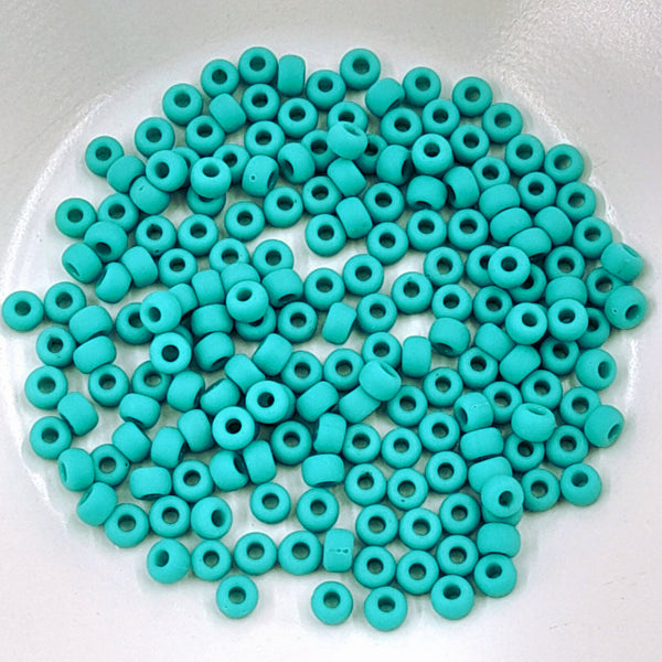 Miyuki Seed Beads Size 6 Matte Opaque Turquoise 7.5gm Bag