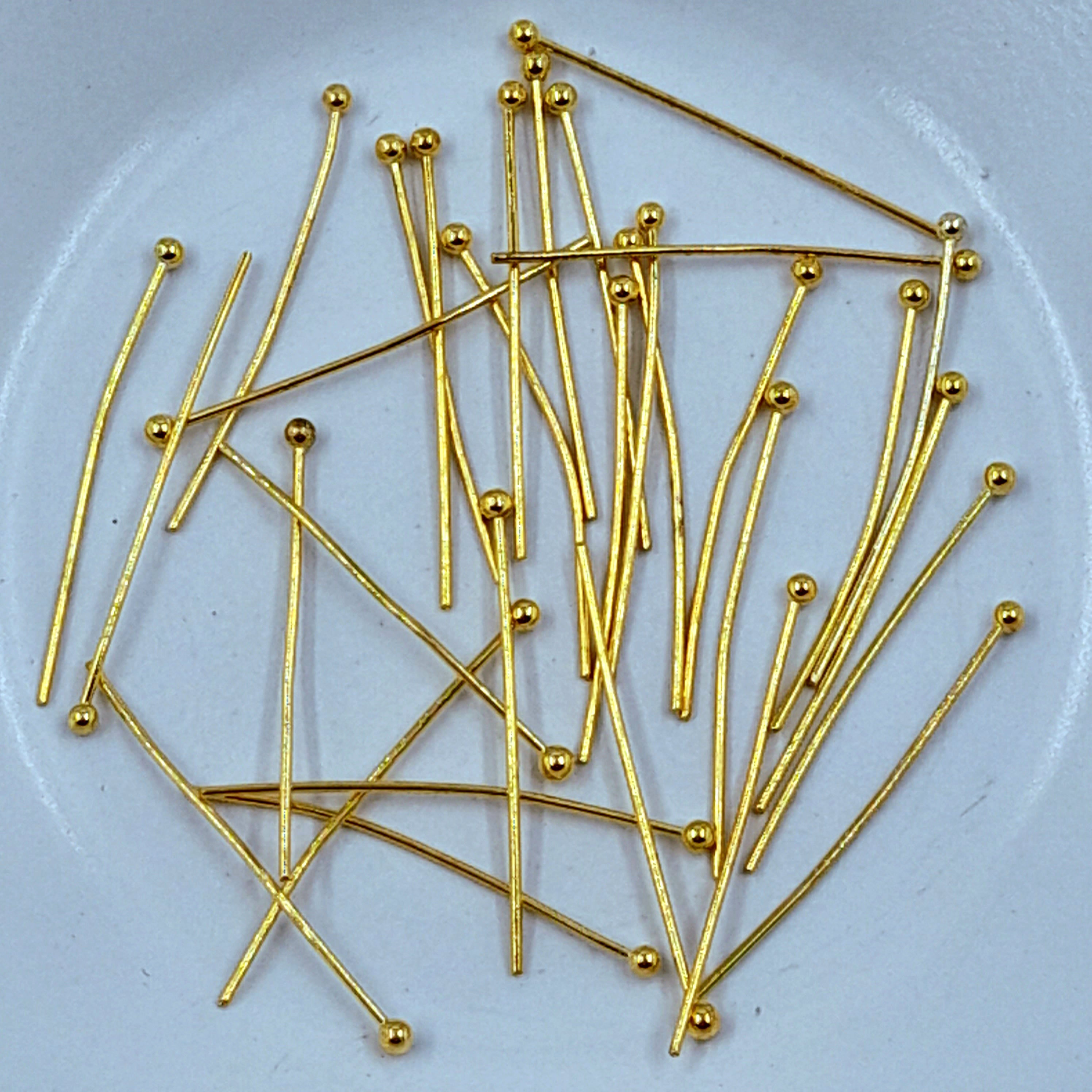 Ball Pins 30mm Gold 30 Pack | Beadazzle NZ