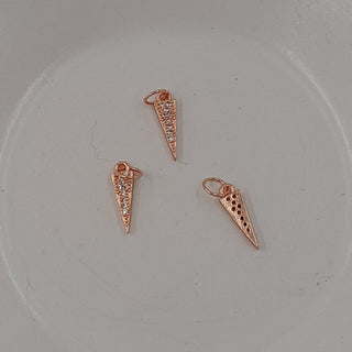 Charm - Rose Gold Long Triangle With Cubic Zirconias