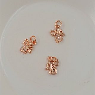 Charm - Rose Gold Angel With Heart & Cubic Zirconias