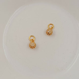 Charm - Gold Ball With Cubic Zirconias