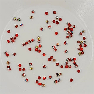 2mm Czech Fire Polished Faceted Round Glass Bead Siam Red Vitrail 50 Pack