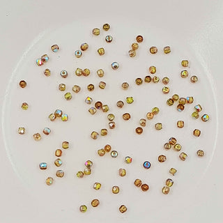 2mm Czech Fire Polished Faceted Round Glass Bead Olive Brown AB 50 Pack