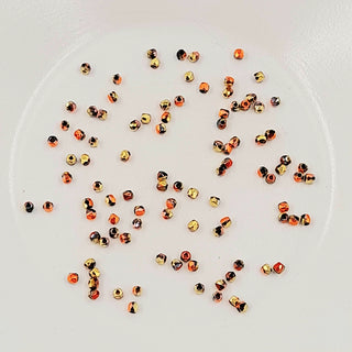 2mm Czech Fire Polished Faceted Round Glass Bead Jet Black California Gold Rush 50 Pack