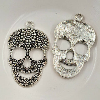 Pendant - Sugar Skull Antique Silver