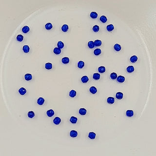 Czech Fire Polished Glass 3mm Faceted Round Opaque Dark Blue 20 Pack