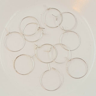 Findings - Metal Earring Hoop Silver 14mm