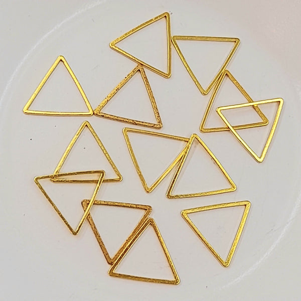 Findings - Metal Triangle Shaped Closed Ring Gold 15mm