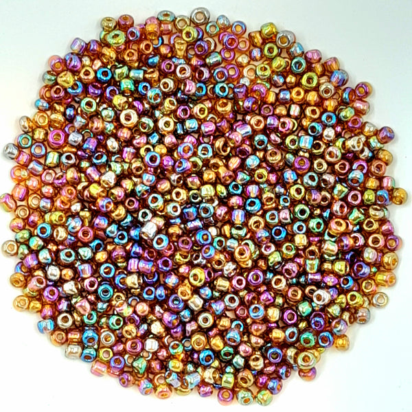 Chinese Seed Beads Size 8 Topaz AB 25gm Bag