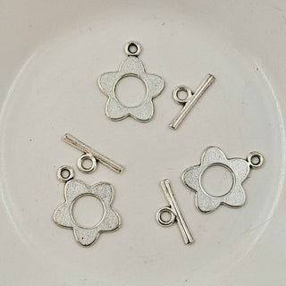 Findings - Flower Shaped Toggle Clasp Silver