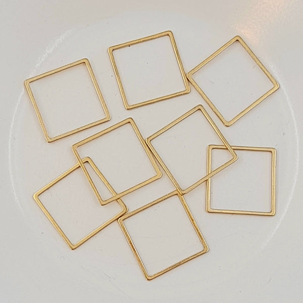 Findings - Metal Square Shaped Closed Ring Gold 16mm