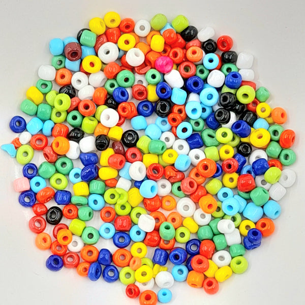 Chinese Seed Beads Size 6 Opaque Mixed Colours 25gm Bag