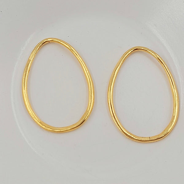 Findings - Metal Teardrop Shaped Closed Ring Gold 38mm