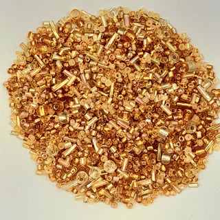 Chinese Seed Beads Gold Mix 25gm Bag