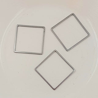 Findings - Metal Square Closed Ring Antique Silver 20mm