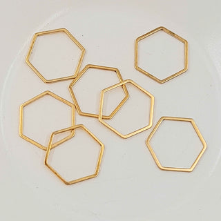 Findings - Metal Hexagon Shaped Closed Ring Gold 18mm