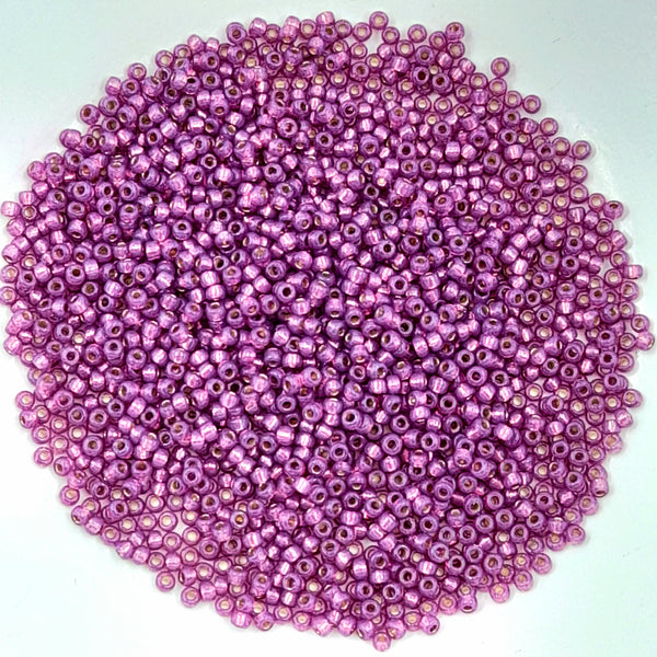 Miyuki Seed Beads Size 11 Silver Lined Dark Lilac 7.5gm Bag