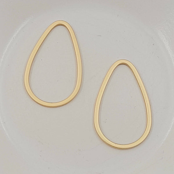 Findings - Metal Teardrop Shaped Closed Ring Gold