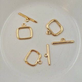 Findings - Rounded Rectangle Shaped Toggle Clasp Gold