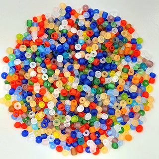 Chinese Seed Beads Size 8 Frosted Mixed Colours 25gm Bag