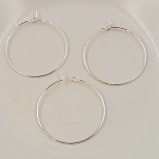 Findings - Metal Earring Hoop/Wine Glass Charm Ring Silver 25mm