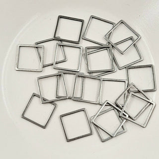 Findings - Metal Square Closed Ring Antique Silver 12mm