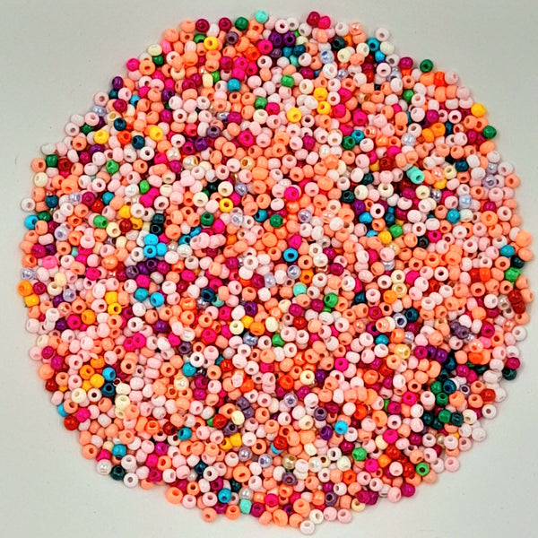 Chinese Seed Beads Size 11 Mixed Colours 25gm Bag