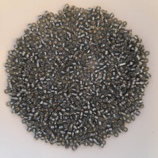Chinese Seed Beads Size 11 Silver Lined Dark Grey 25gm Bag