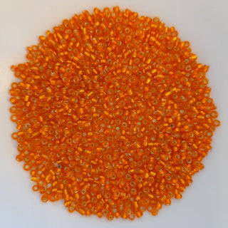 Chinese Seed Beads Size 11 Silver Lined Orange 25gm Bag