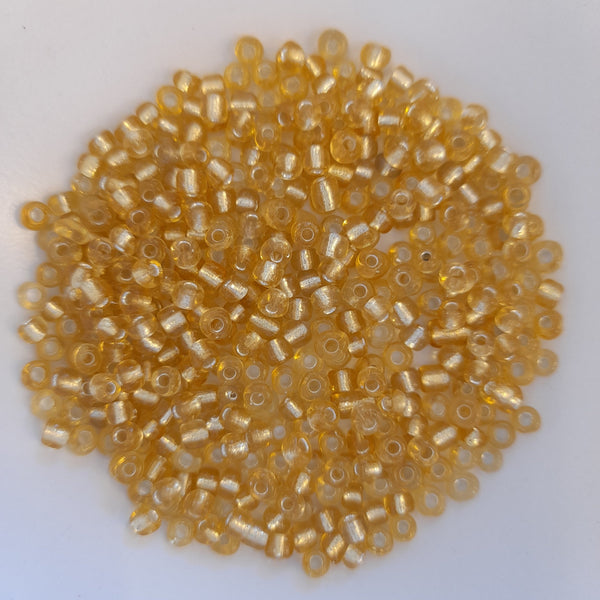 Chinese Seed Beads Size 6 Gold Lined Gold 25gm Bag