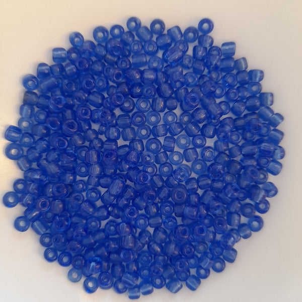 Chinese Seed Beads Size 6 Medium Blue 25gm Bag