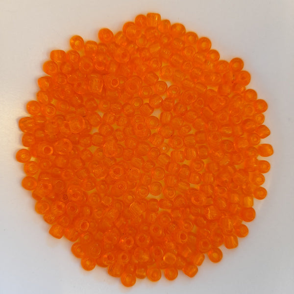 Chinese Seed Beads Size 6 Transparent Orange 25gm Bag