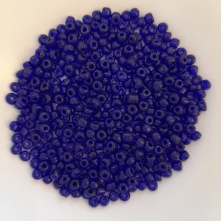 Chinese Seed Beads Size 6 Transparent Royal Blue 25gm Bag