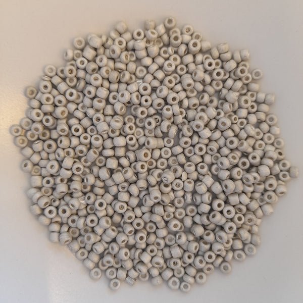 Chinese Seed Beads Size 8 Matte Grey 25gm Bag