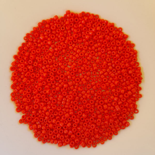Chinese Seed Beads Size 11 Opaque Red 25gm Bag
